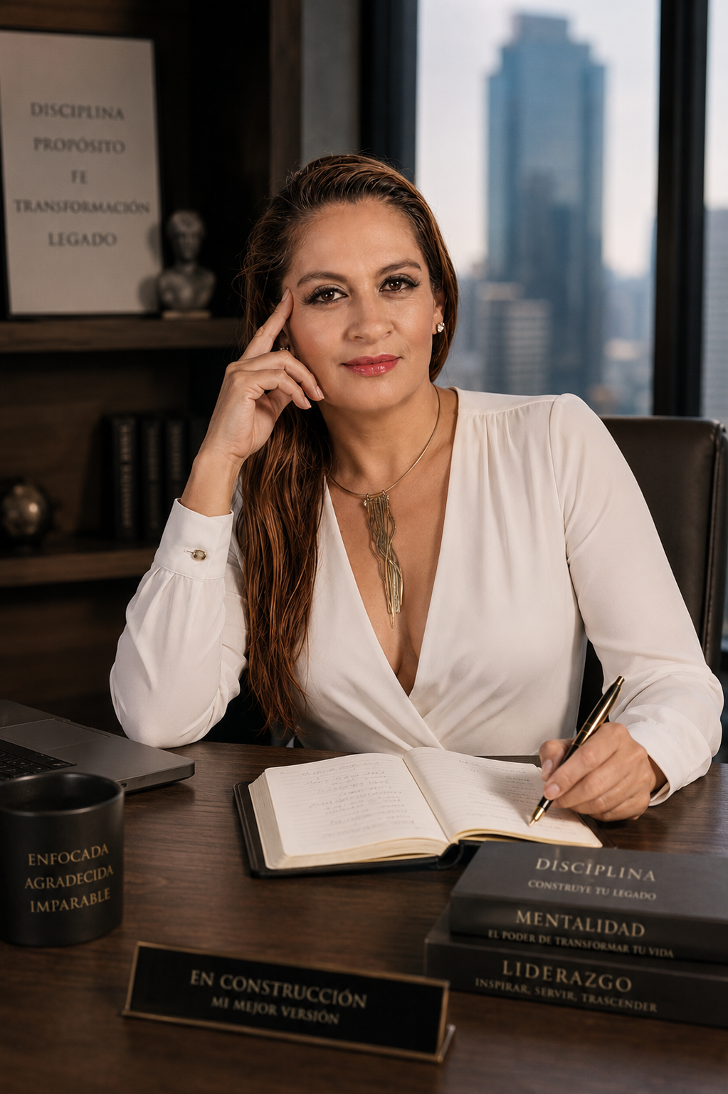 Nelly López escribiendo